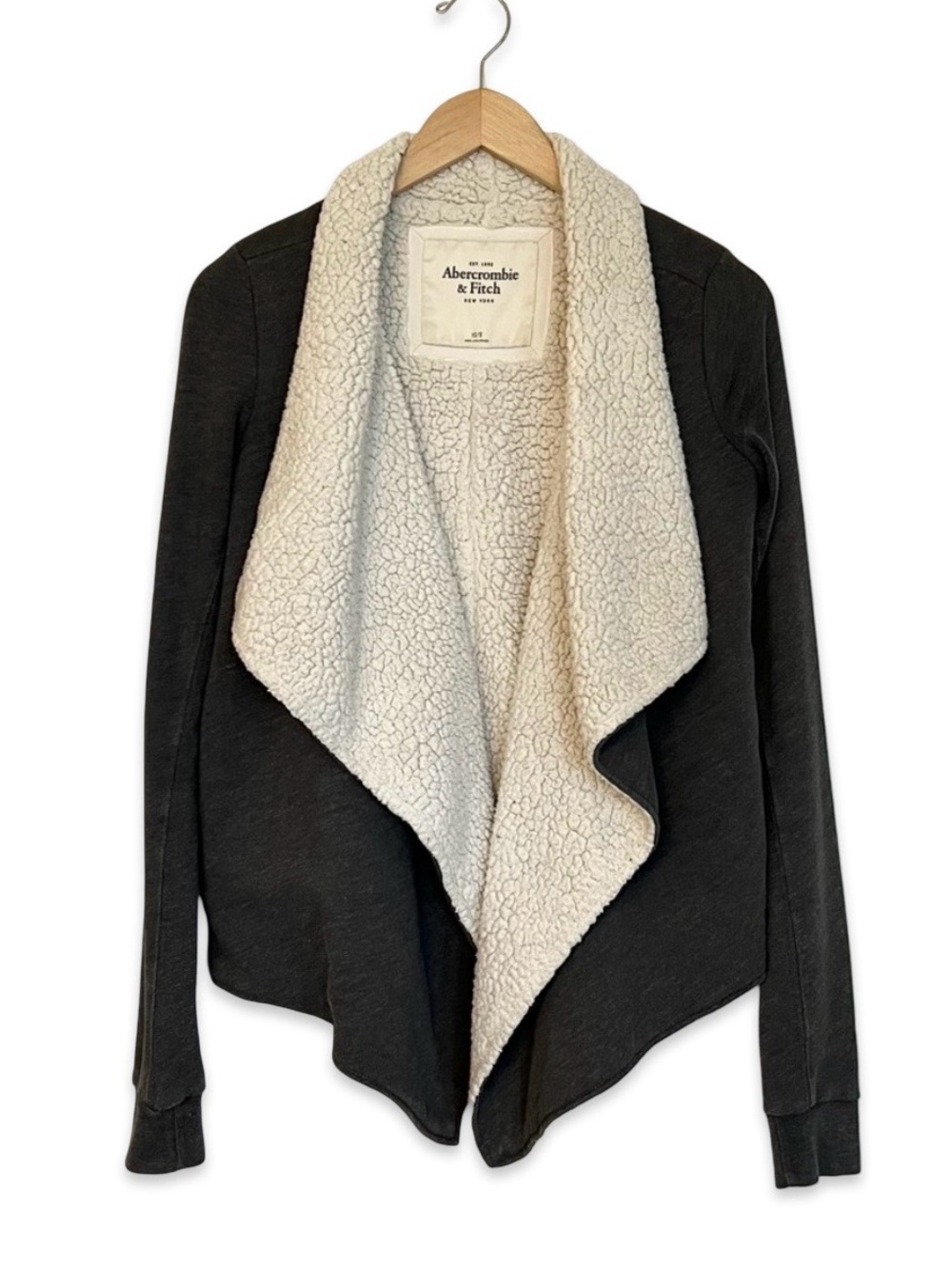 Abercrombie & Fitch Women’s shearling open front cozy sweater jacket Size XS/S